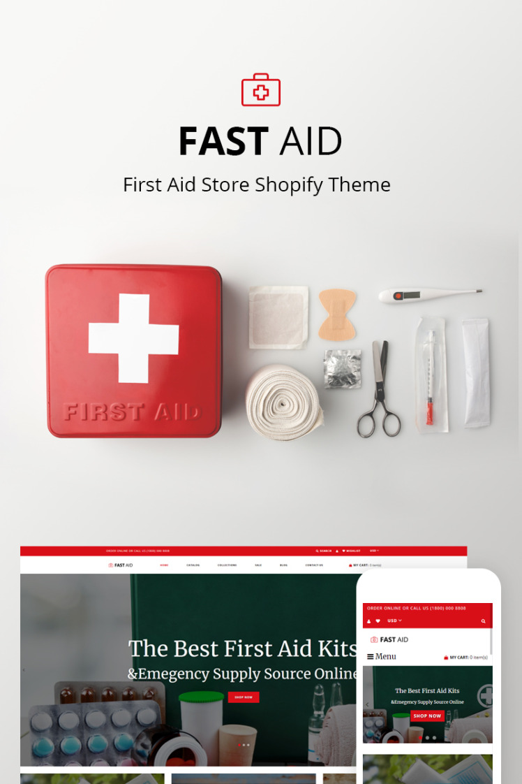 First Aid Medical Shopify Theme #74701