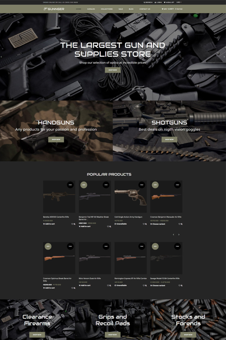 Gunnger Gun Store Shopify Theme #74860