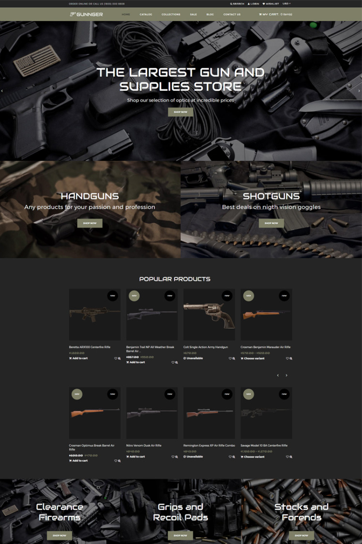 Gunnger Gun Store Shopify Themes