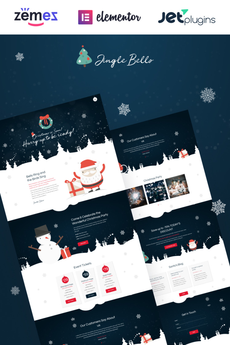 Jingle Bells Event Making Holiday Party Website WordPress Theme