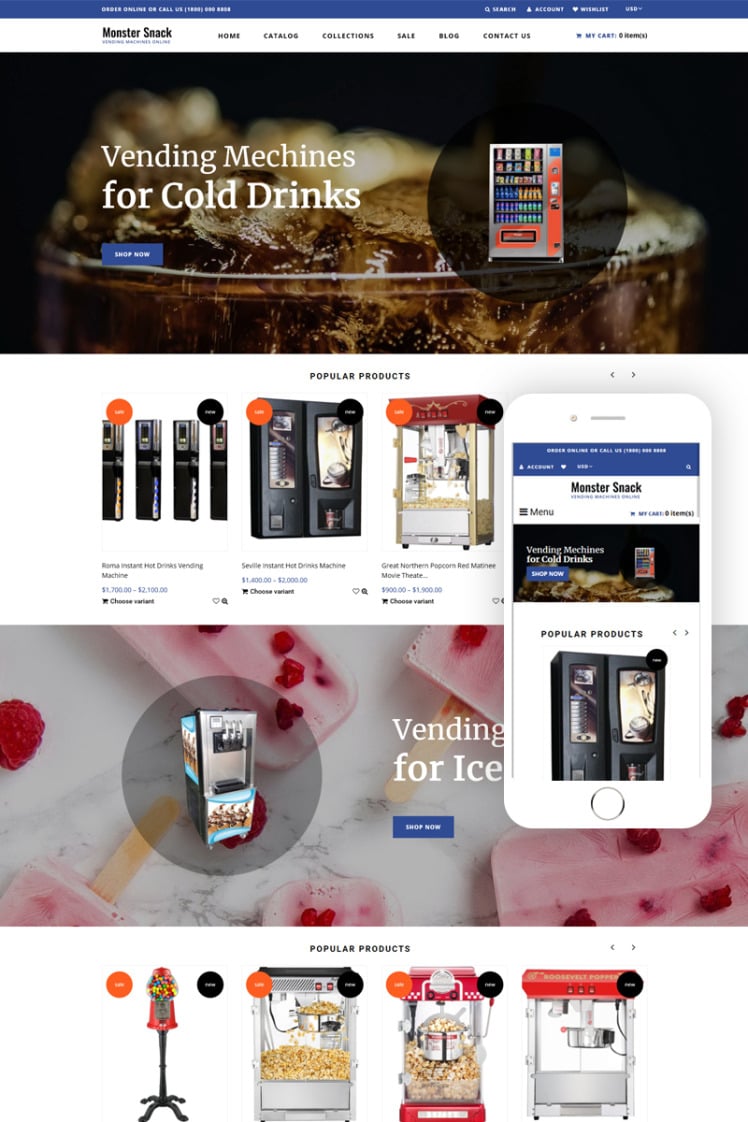 Monster Snack Modern Bootstrap Shopify Shopify Theme #75568