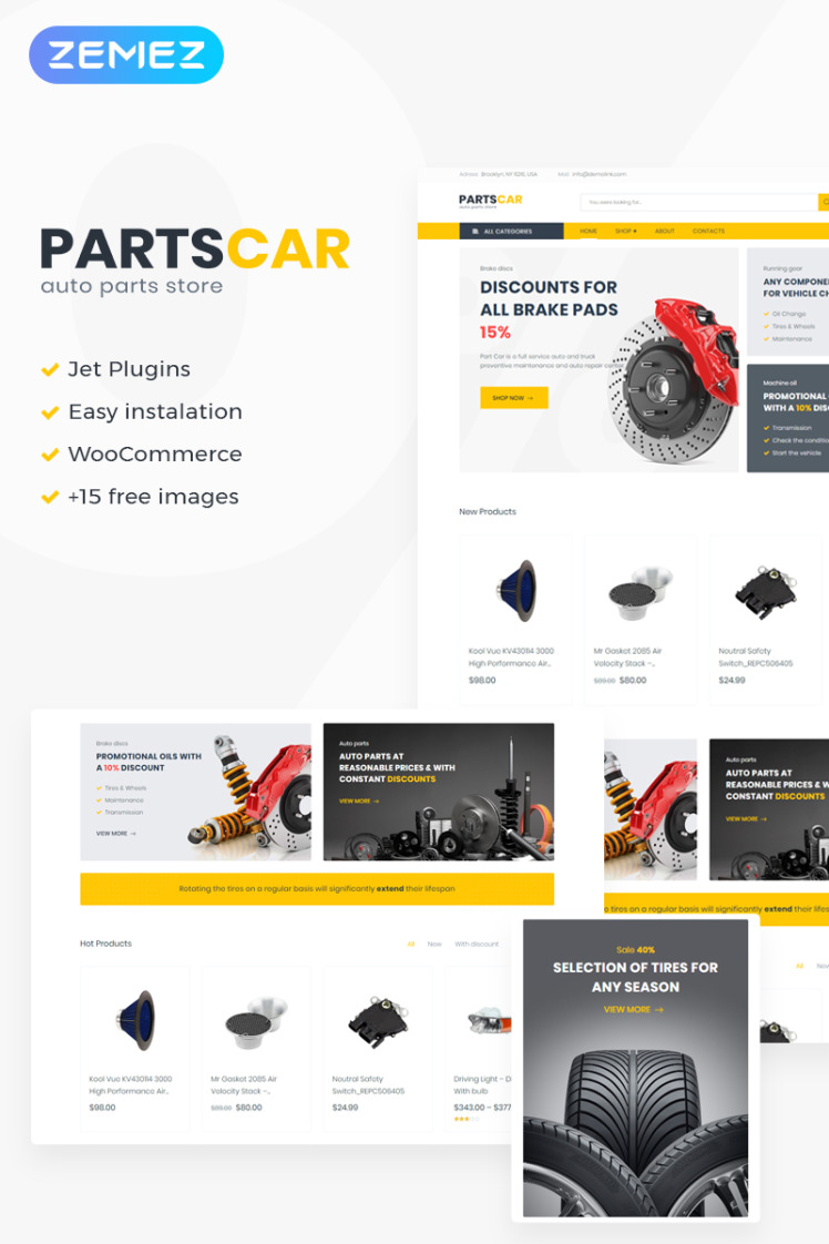 PartsCar Car Repair Classic Elementor WooCommerce Theme