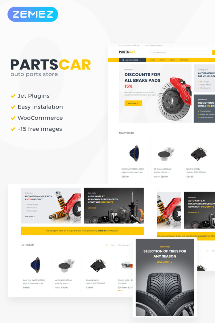 PartsCar Car Repair Classic Elementor WooCommerce Themes