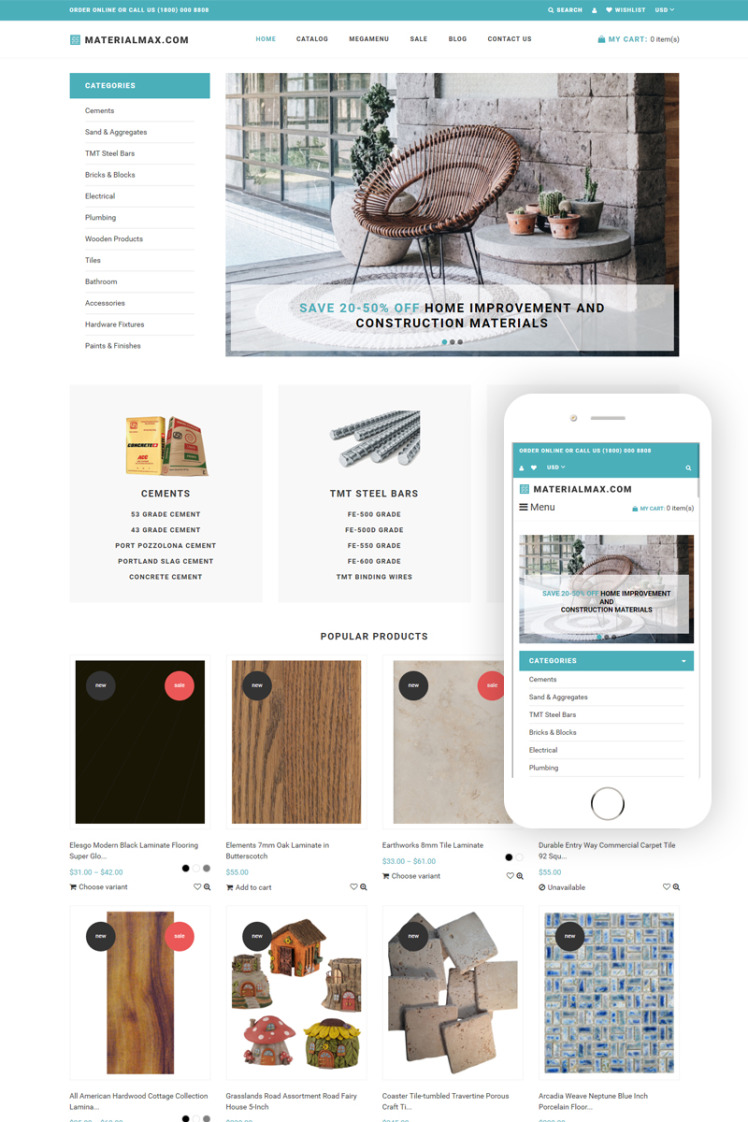 Materialmax Building Materials Responcive Clear Shopify Themes