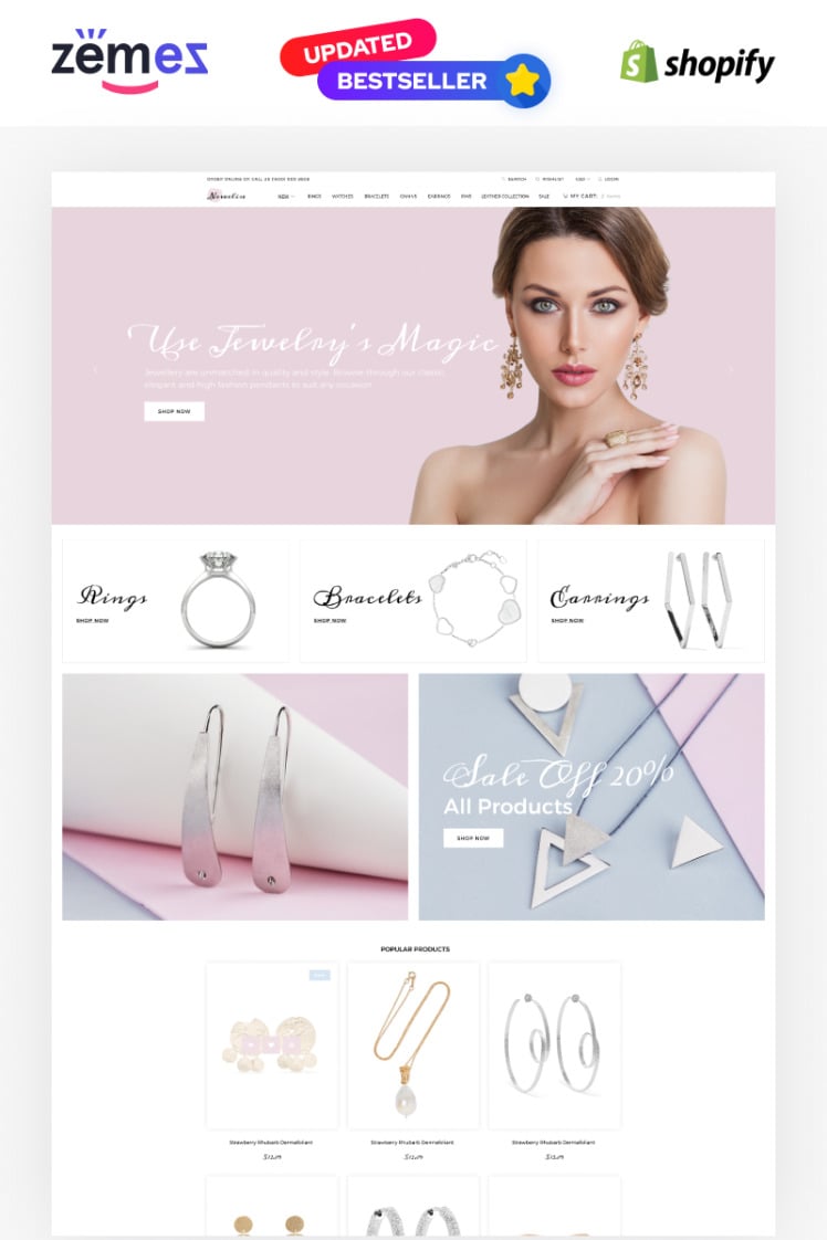 Newelise Jewelry Elegant Minimalistic Shopify Themes