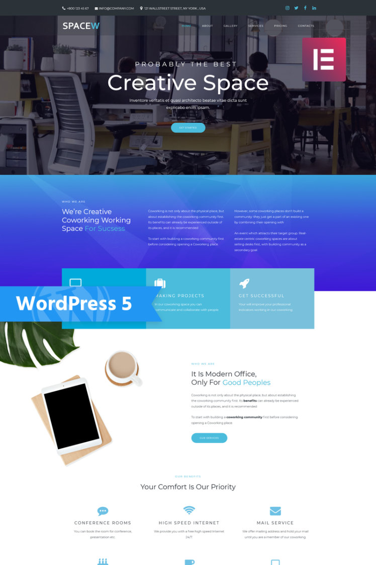 Spacew Business Multipurpose Modern WordPress Elementor Theme