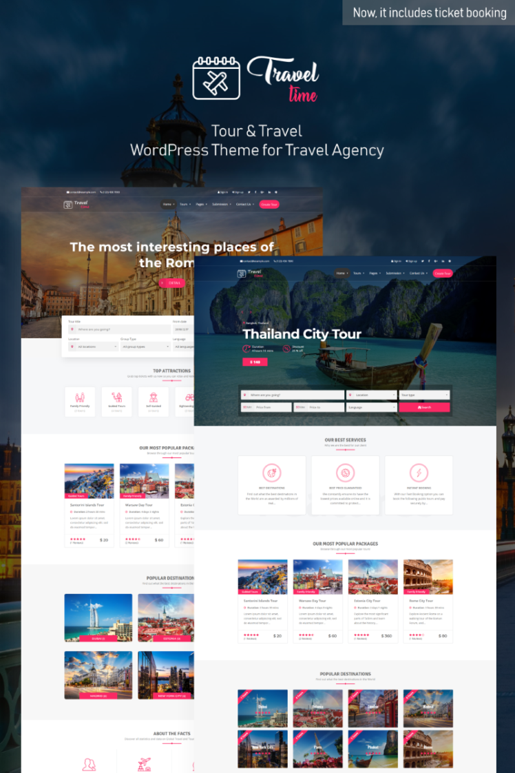 TravelTime Complete Tour Travel Agency WordPress Theme