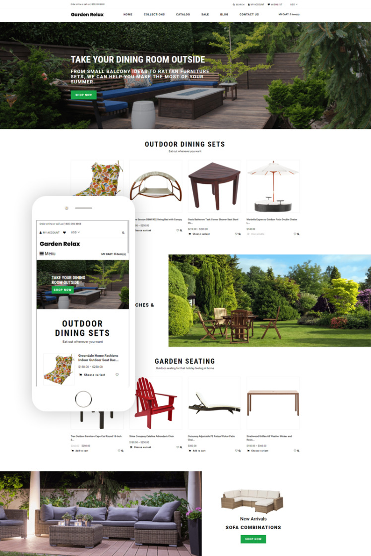 Garden Relax Furniture Ready To Use Clean Shopify Theme #76330