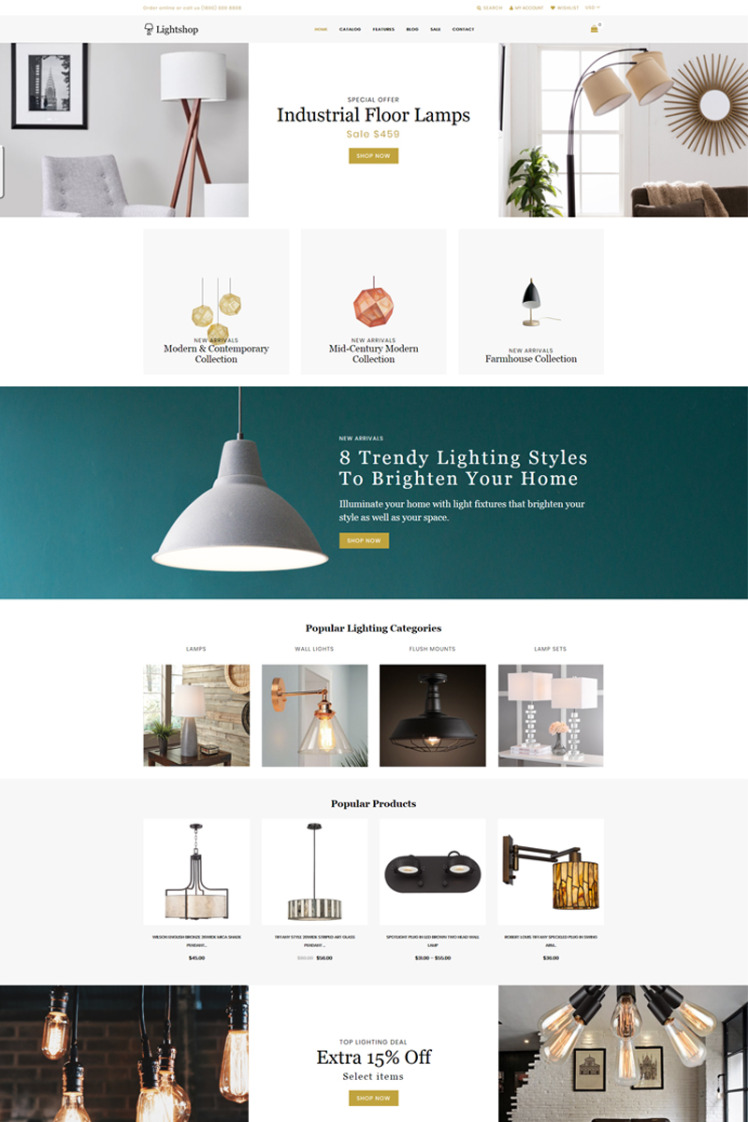 Lightshop Decor Modern Shopify Theme #76329