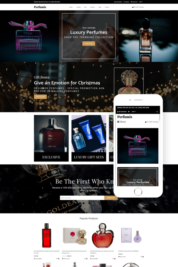 Perfumis Perfume Responsive Luxury Shopify Theme #76331
