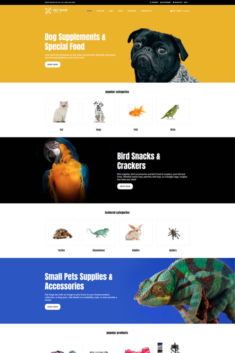 Pet Shop Animals Bright Shopify Theme