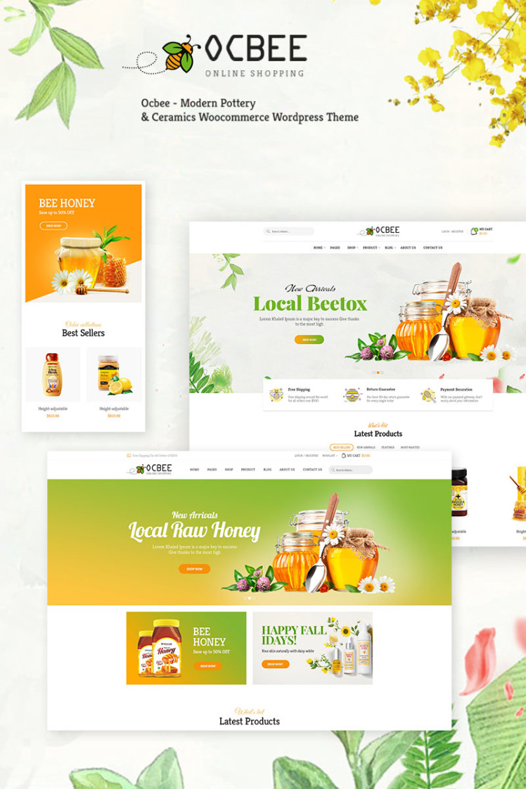 Ocbee Honey Bee Production WooCommerce Theme