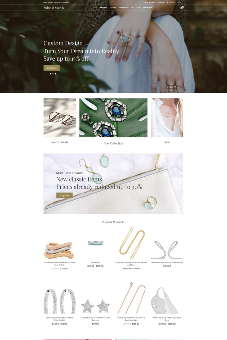 Shine Sparkle Jewelry Clean Shopify Theme