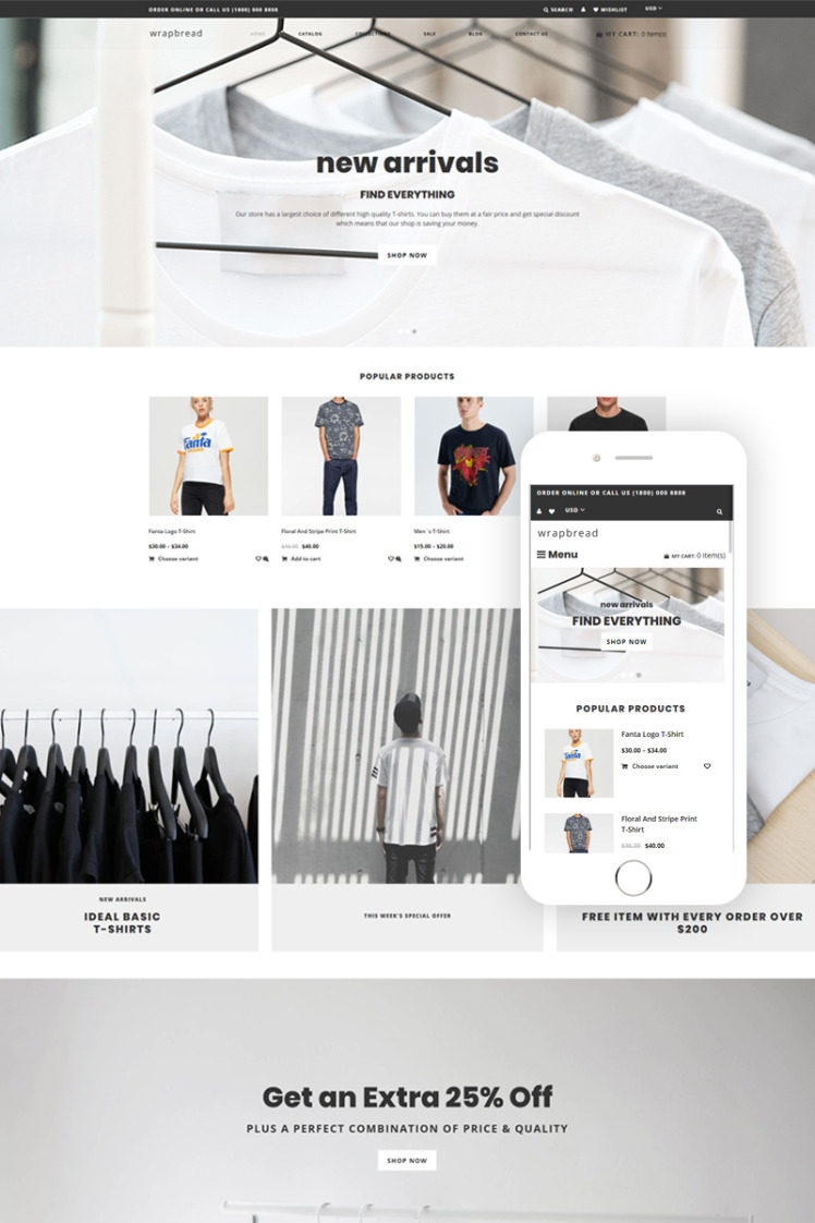 Wrapbread Fashion Multipage Clean Shopify Theme #76559