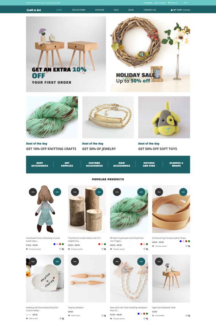 Craft Art Handmade Craft Store Shopify Theme
