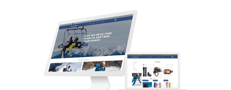 Snowflake Skiing Online Shop Clean Shopify Theme #76831-1