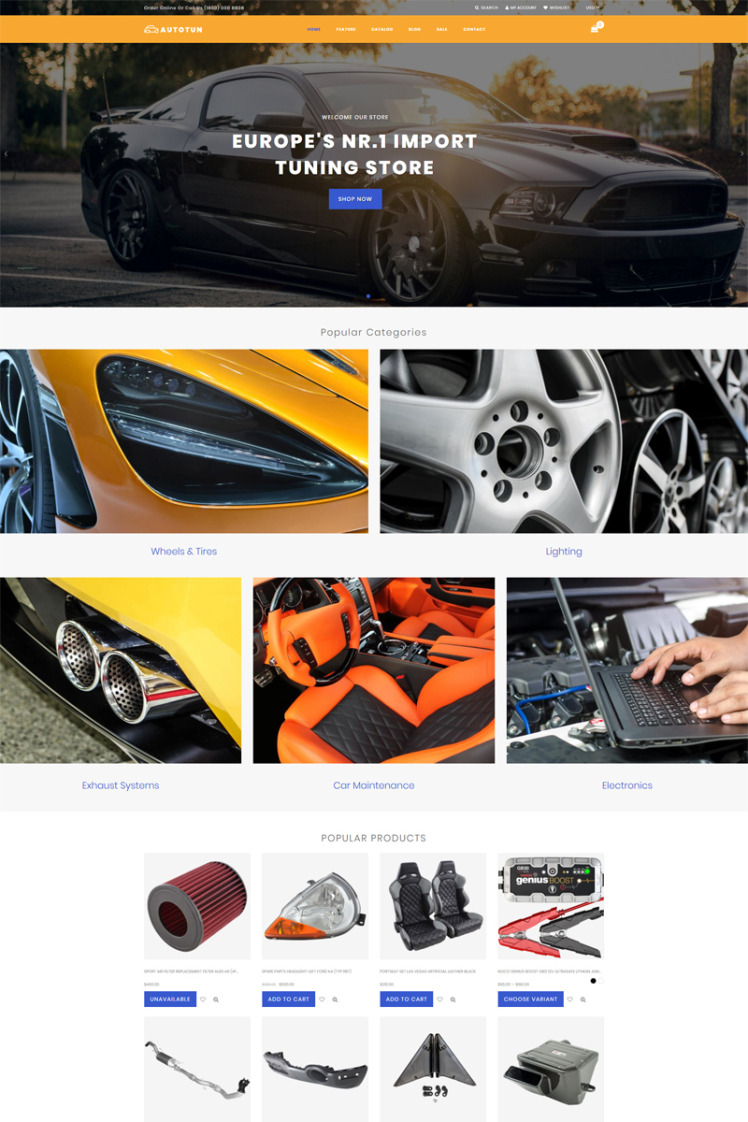 Autotun Cars Motorcycles Clean Shopify Theme #76946