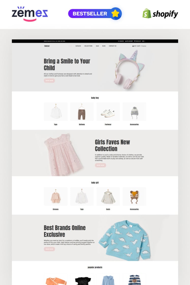 Bwear Baby Clothing Store Modern Shopify Themes