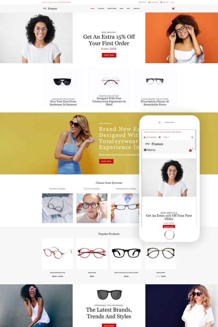 Frames Glasses Store Clean Shopify Theme