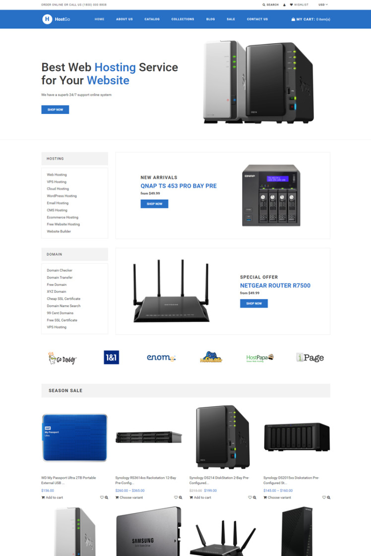 HostGo Electronics Gadgets Clean Shopify Theme #76976