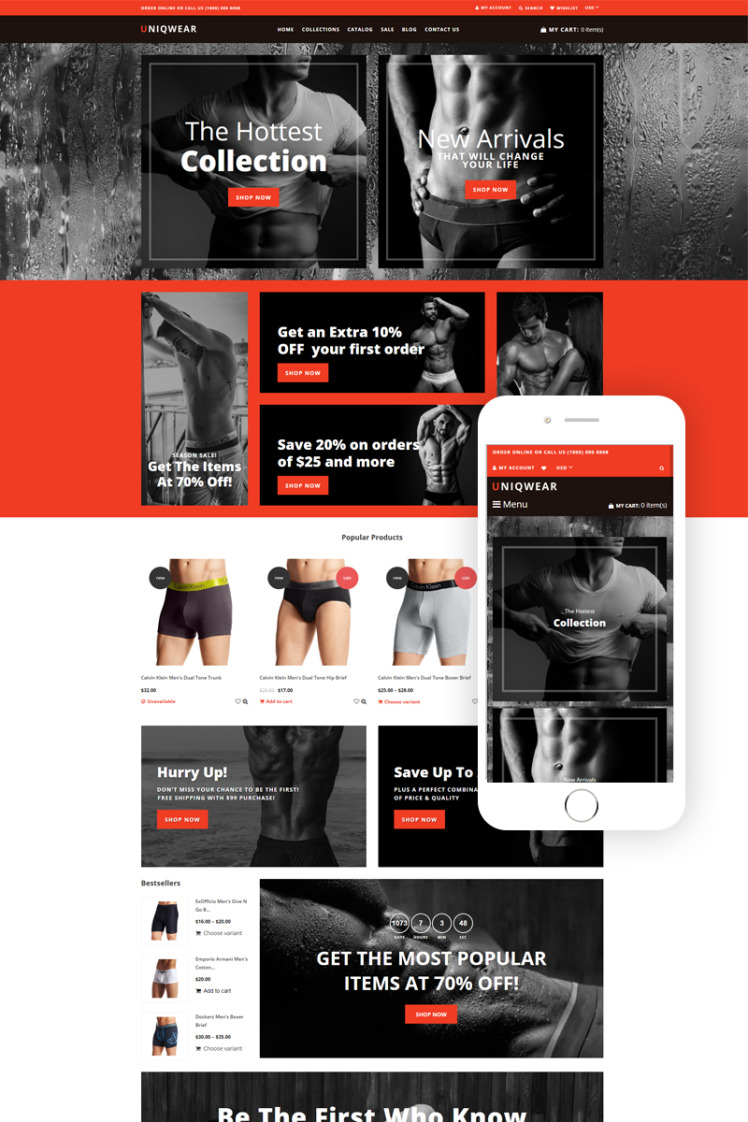 Underwear store Lingerie Refined Shopify Themes