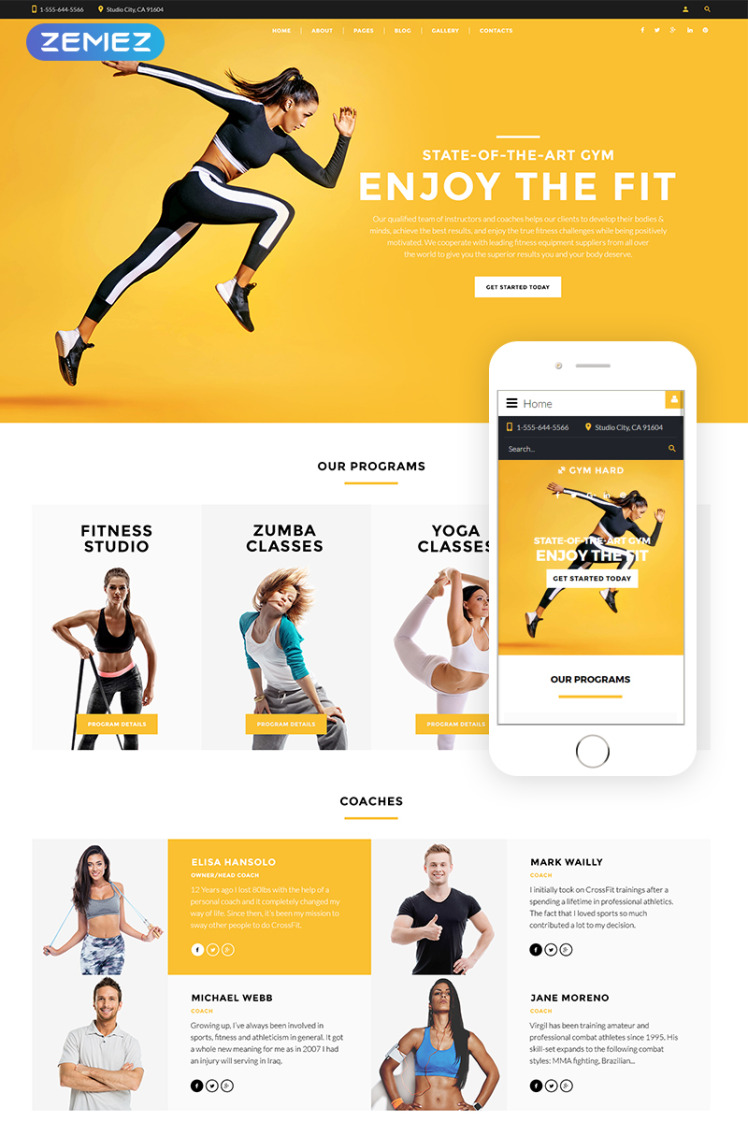 Fitness and Zoomba studio Dance Studio Multipage Clean Joomla Templates