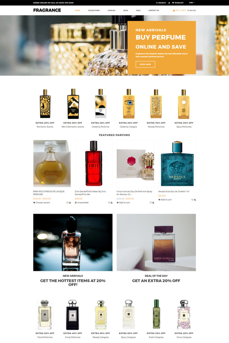 Fragrance Beauty Elegant Shopify Theme #77235