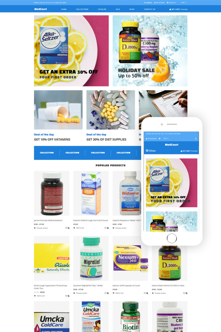MedCourt Pharmacy Clean Shopify Theme #77270