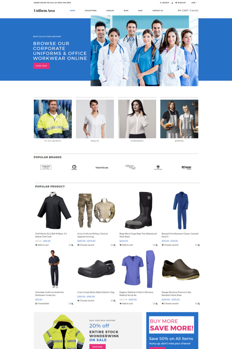Uniform Area Multipage Clean Shopify Theme