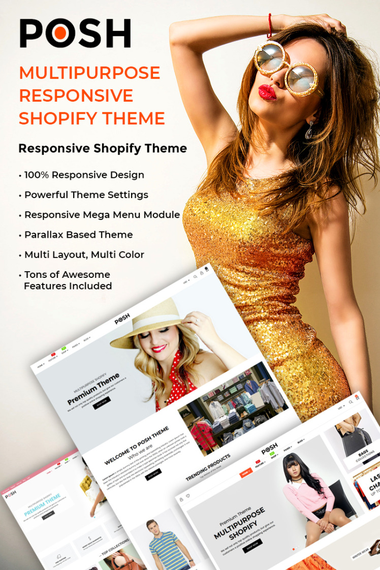 Posh Simple Clean Minimalist Responsive Shopify Theme #77546