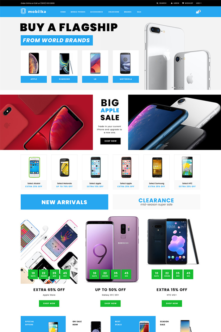 Sellphone Mobile Store Clean Shopify Theme #77513