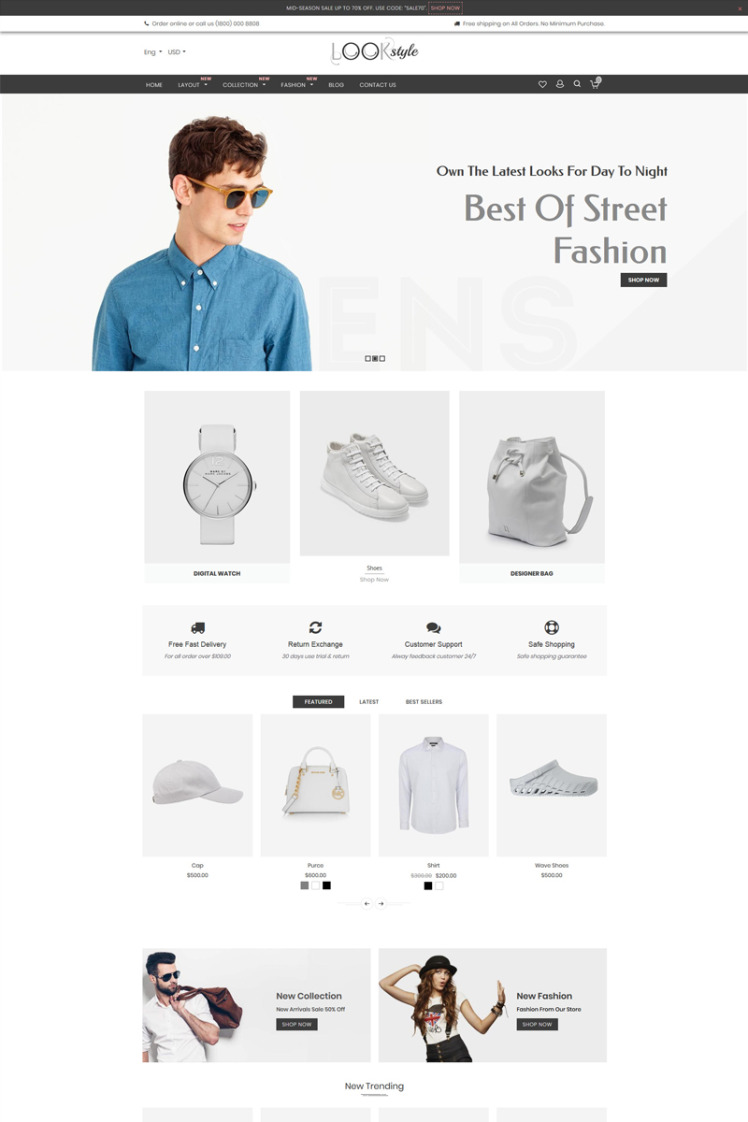 Look Style Multipurpose Shopify Theme #77614
