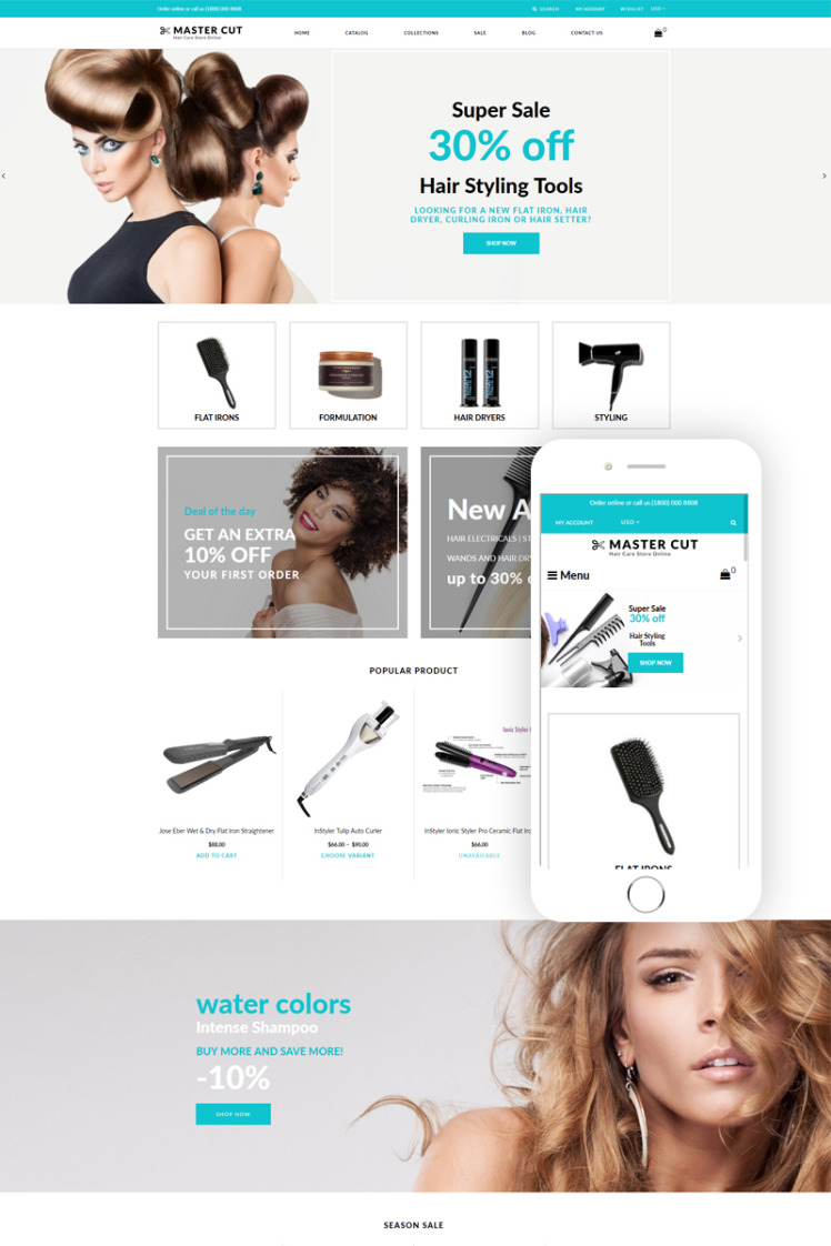 Master Cut Beauty Clean Shopify Theme #77865