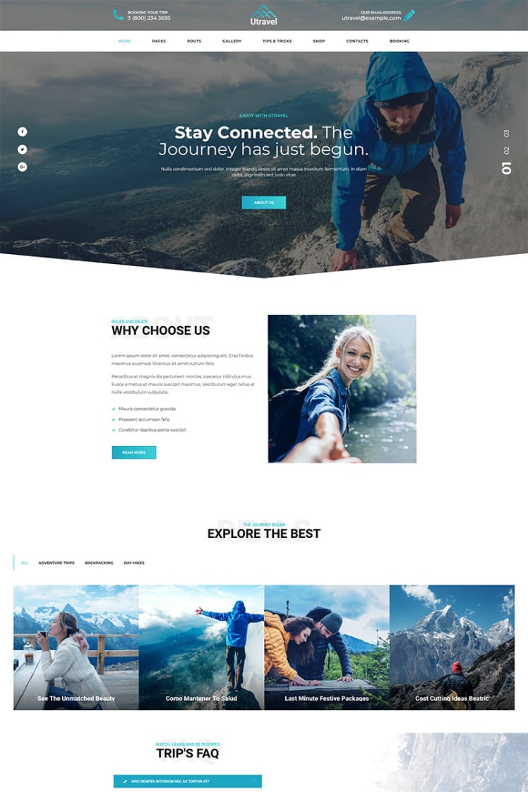 Utravel Hiking And Outdoors Travel WordPress Themes