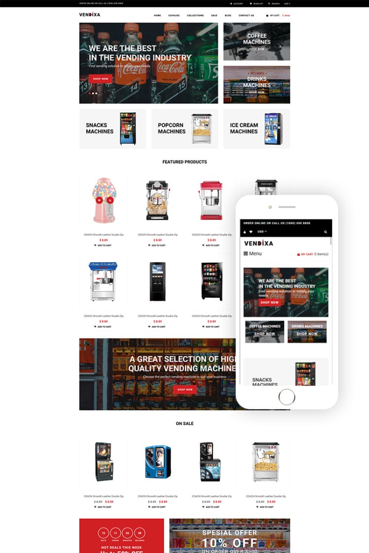 Vendixia Vending Machines Clean Shopify Theme