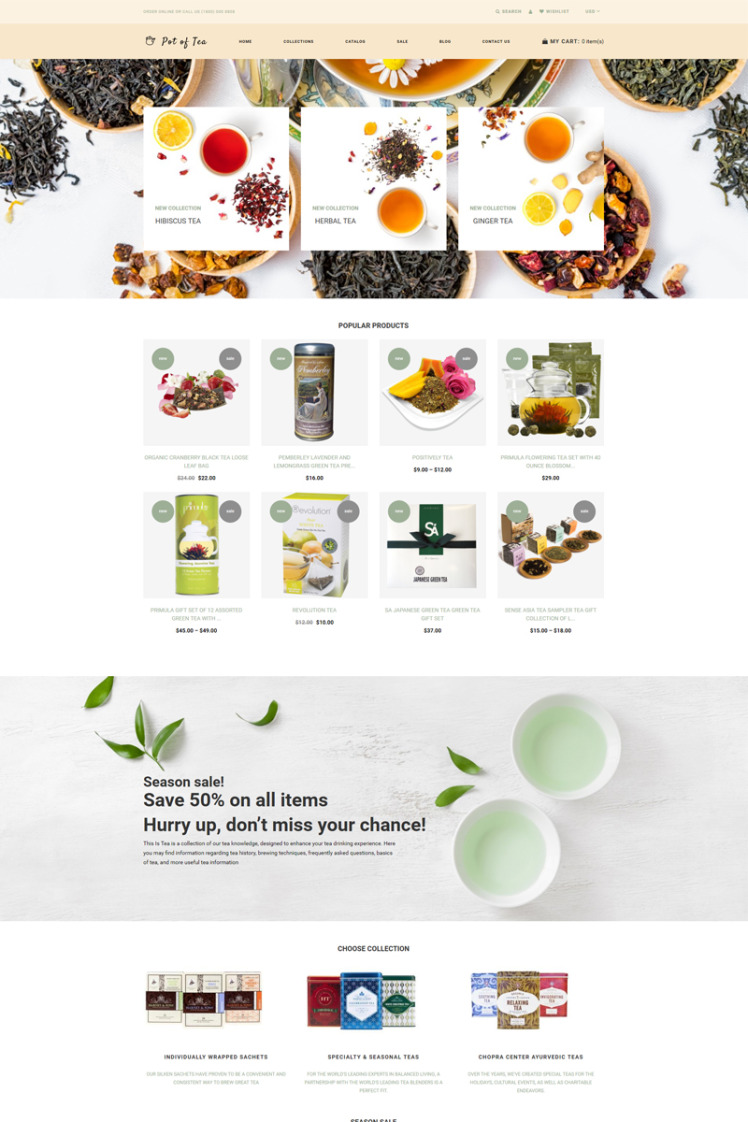 Pot of Tea Tea Shop Multipage Clean Shopify Theme