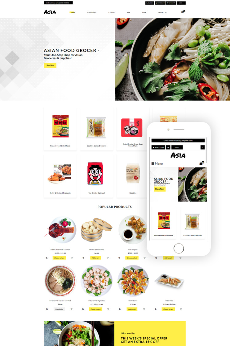Asia Asian Food Online Store Clean Shopify Theme #78239