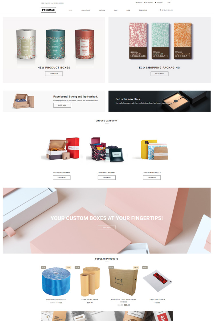 Packmack Packaging Multipage Clean Shopify Theme #78545