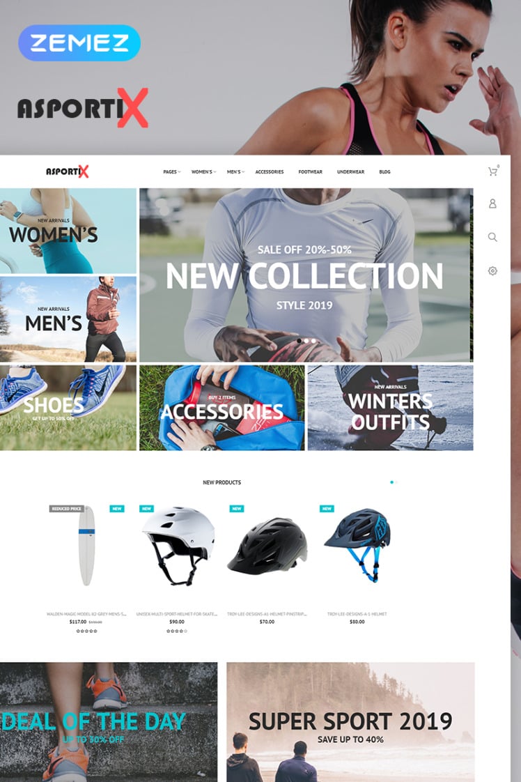 Asportix Sport Equipment Store Clean Bootstrap Ecommerce PrestaShop Themes