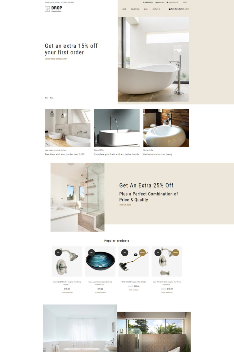 Drop Plumbing Store Plumbing Multipage E Commerce Clean Shopify Theme #78880