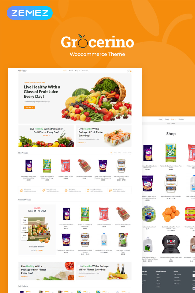 Grocerino Grocery Store WooCommerce Themes