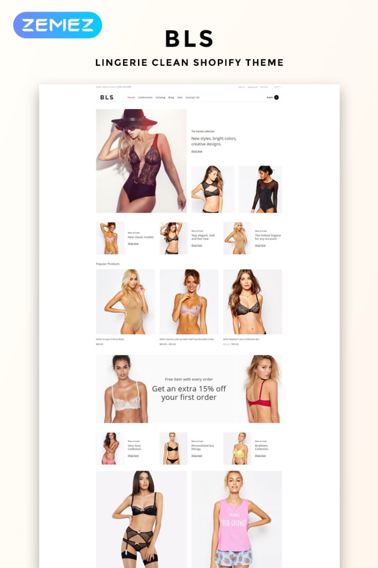 BLS Lingerie Ecommerce Clean Shopify Themes