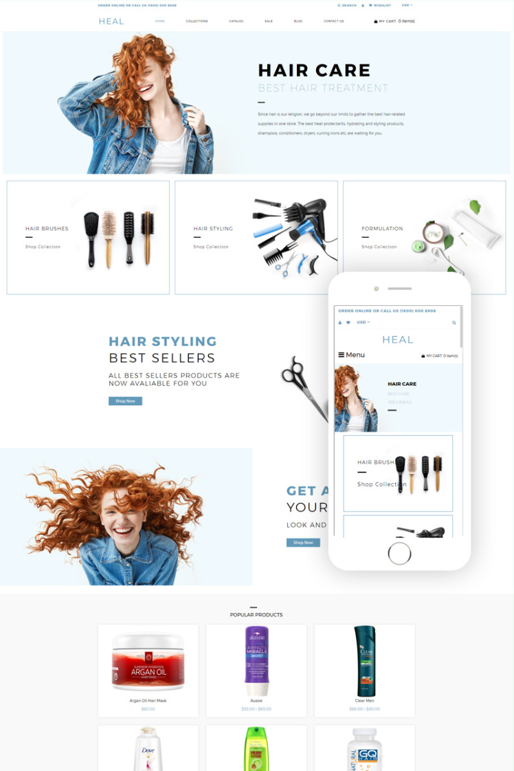 Heal Beauty E commerce Modern Shopify Theme #79018