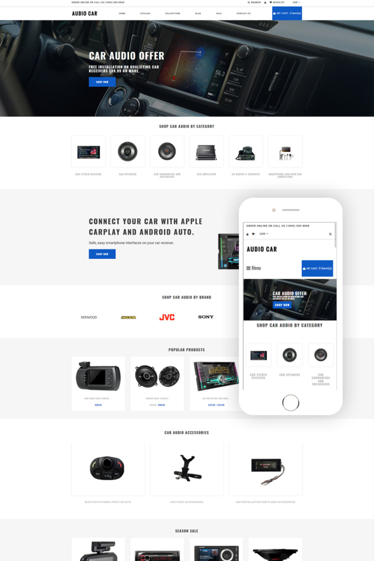 Audio Car Car Audio Multipage Modern Shopify Theme #79157