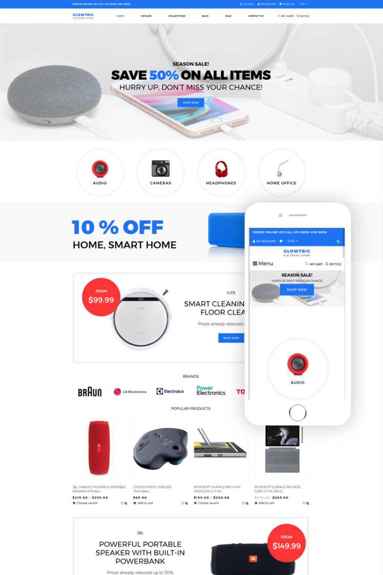 Clowtric Electronics Gadgets Multipage Shopify Theme #79166