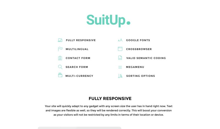 SuitUP Fashion Store Free Elegant Shopify Theme #79265-2