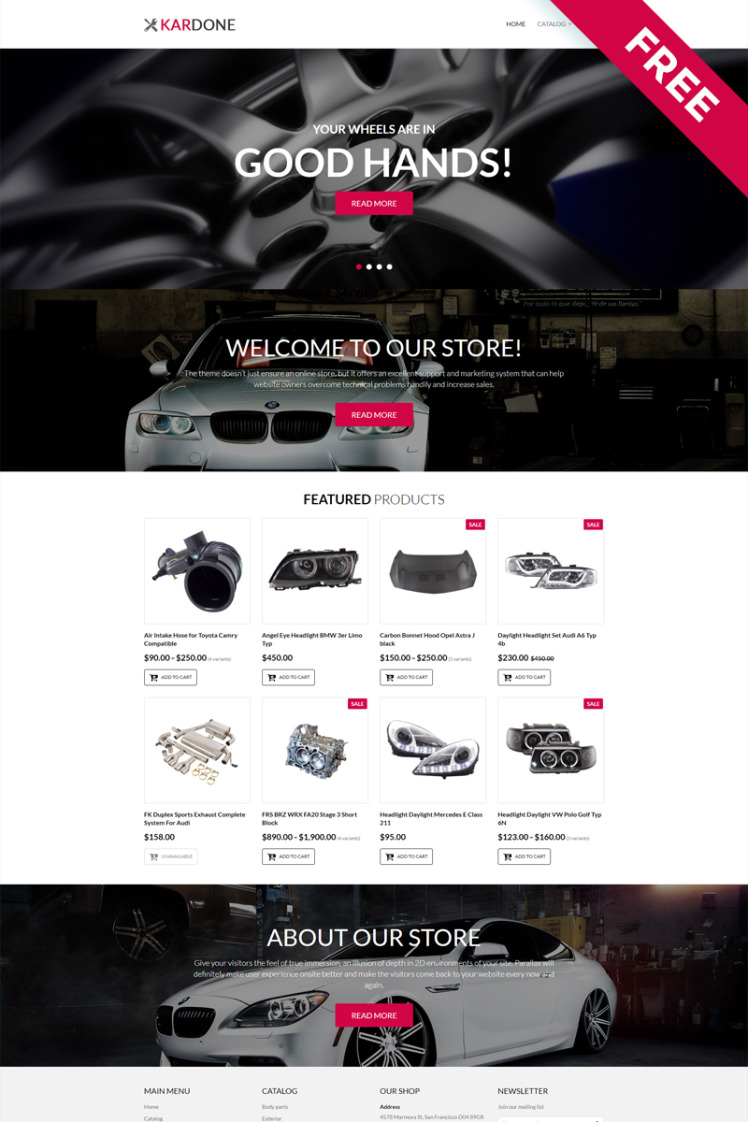 Kardone Car Parts Free Clean Shopify Theme #79221