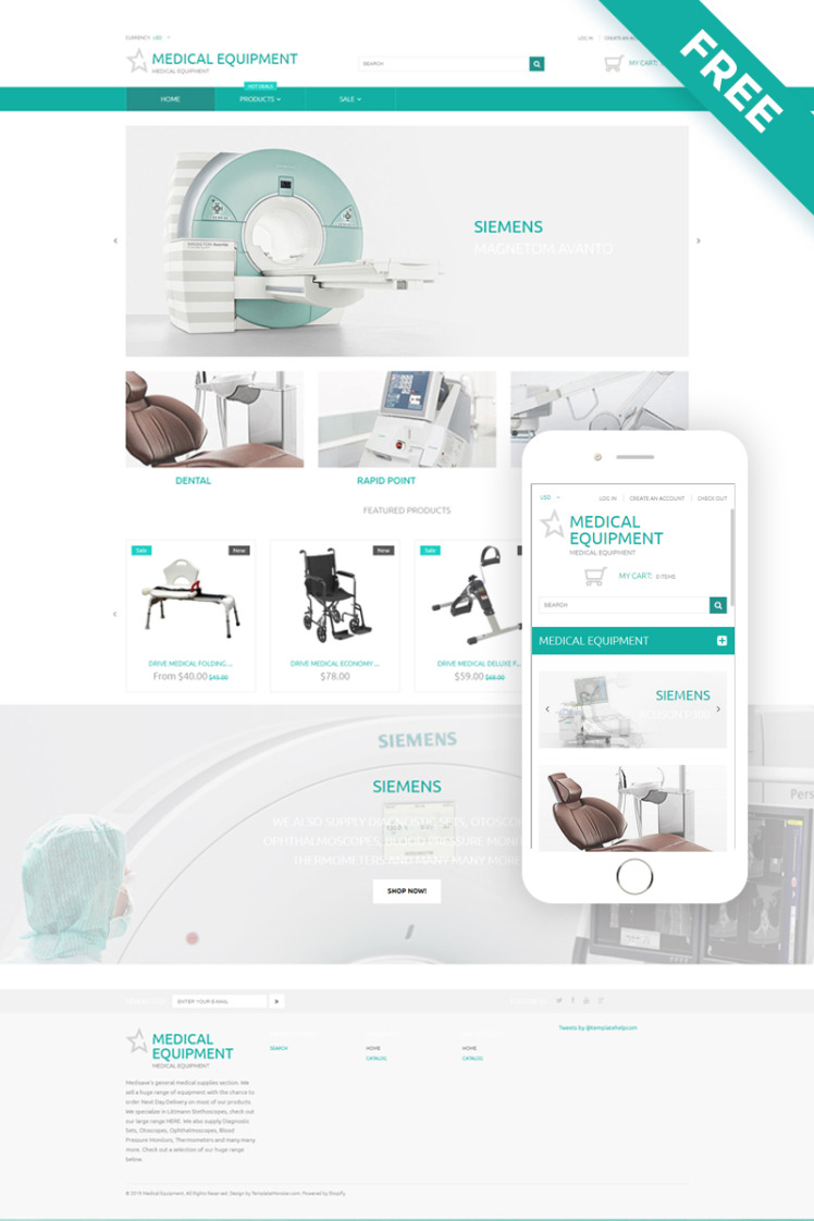 Medical Equipment Medical Equipment Multipage Clean Shopify Theme #79216