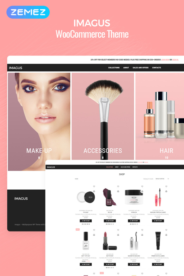 Imagus Cosmetics Store ECommerce Modern Elementor WooCommerce Themes
