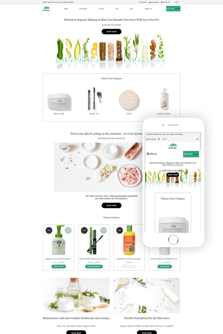 Beauty Shop Cosmetics Store Multipage Modern Shopify Theme #79422